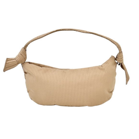 HVISK Moon Shoulder Bag - Beige Textured Knot Detail Shoulder Bag - Picture 2 of 16